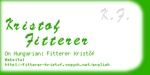 kristof fitterer business card